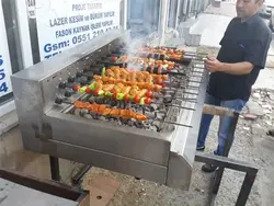 منقل اتوماتیک 25 سیخه با بادبزن برقی تمام استیل                                             مدل : TB-OTOMATİK MANGAL
