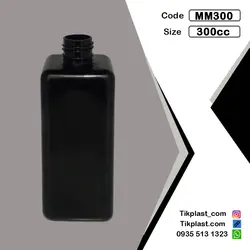 بطری پت 300 سی سی پلاستیکی رنگی مدل چهار گوش + درب | تیک پلاست