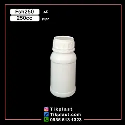 بطری پلی اتیلن 250 سی سی استوانه ای با رنگبندی + درب | تیک پلاست