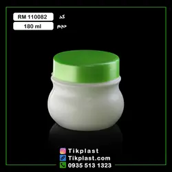 قوطی کرم 180 گرمی پلاستیکی پلی اتیلن با طراحی جدید + درب | تیک پلاست