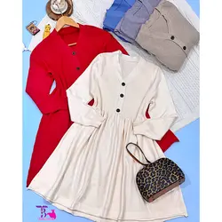 پیراهن بافت ۳ دکمه