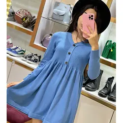 پیراهن بافت ۳ دکمه