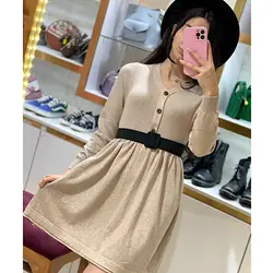 پیراهن بافت ۳ دکمه