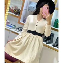 پیراهن بافت ۳ دکمه