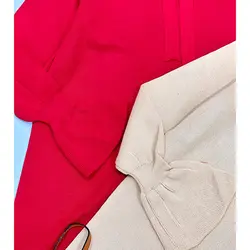 پیراهن بافت آستین عروسکی