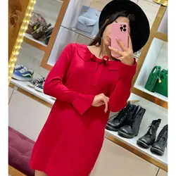 پیراهن بافت آستین عروسکی