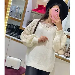 بافت موهر یقه دانتل