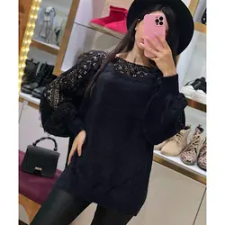 بافت موهر یقه دانتل