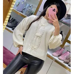 بافت آستین پف جلوگلدار