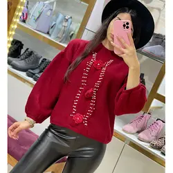 بافت آستین پف جلوگلدار