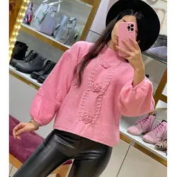 بافت آستین پف جلوگلدار