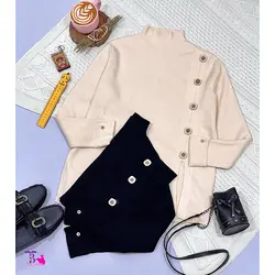 بافت ترک بغل دکمه چاکدار