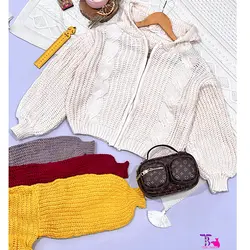 ژاکت بافت جلوزیپ