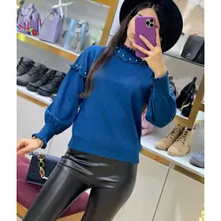 بافت یقه اسکی مرواریدی