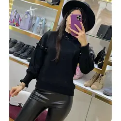 بافت یقه اسکی مرواریدی