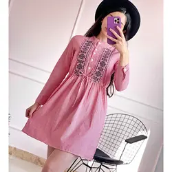 پیراهن گلدوزی جلودکمه