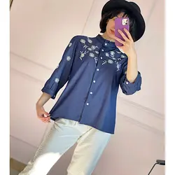 شومیز جین گلدوزی