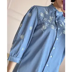 شومیز جین گلدوزی