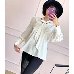 شومیز سفید کراواتی