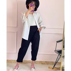 شومیز مانتویی لینن کنفی