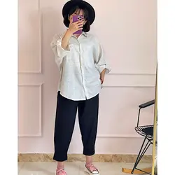 شومیز مانتویی لینن کنفی