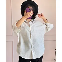 شومیز مانتویی لینن کنفی