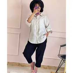 شومیز مانتویی لینن کنفی