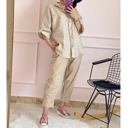 شومیز مانتویی لینن کنفی