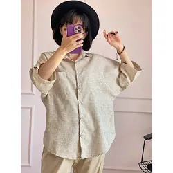 شومیز مانتویی لینن کنفی