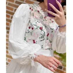 پیراهن سفید توری گلدوزی