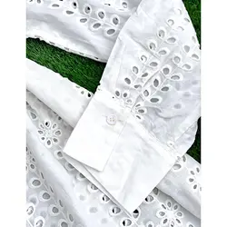 پیراهن خامه دوزی بلند جلودکمه