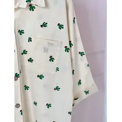 مانتو لینن فلامینگو و کاکتوس