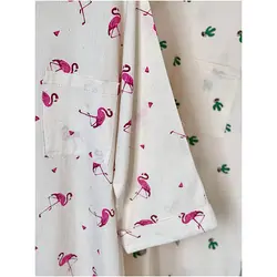 مانتو لینن فلامینگو و کاکتوس