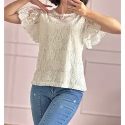 شومیز سفید آستین کوتاه