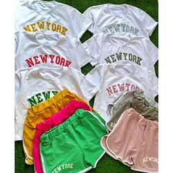 ست کراپ شلوارک NEW YORK