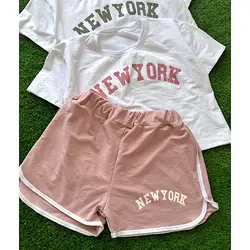 ست کراپ شلوارک NEW YORK