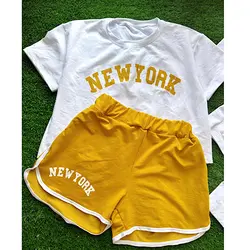 ست کراپ شلوارک NEW YORK