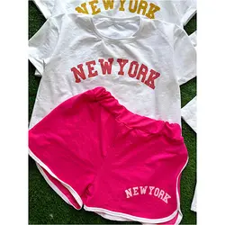 ست کراپ شلوارک NEW YORK