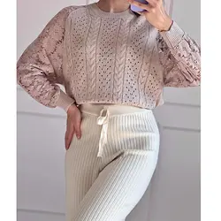 بافت آستین گیپوری صورتی