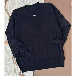 بافت آستین گیپور یقه پاپیونی