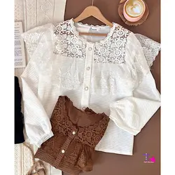 شومیز یقه توری پرنسسی