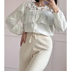 شومیز یقه توری پرنسسی