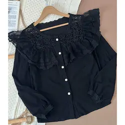 شومیز یقه توری پرنسسی