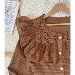 شومیز یقه توری پرنسسی