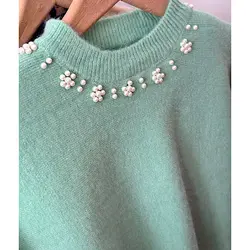 پیراهن بافت دوتیکه مرواریدی