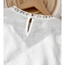 شومیز سفید یقه پلیسه