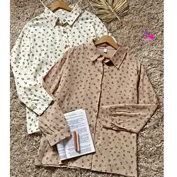 شومیز کتان گلدار