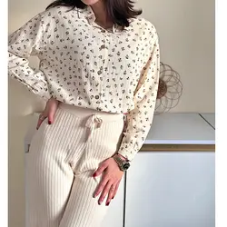 شومیز کتان گلدار