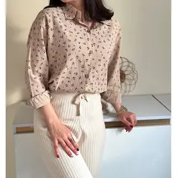 شومیز کتان گلدار