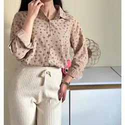 شومیز کتان گلدار